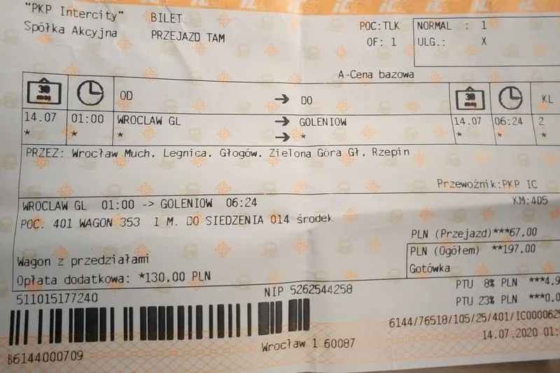 Gdzie na bilecie PKP Intercity znajdę numer biletu