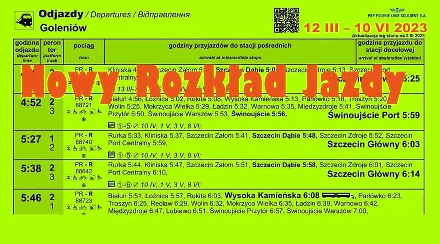 Nowy rozkład PKP